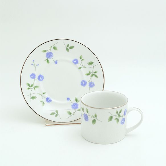 Dankotuwa | Blue Rose Tea Cup & Saucer